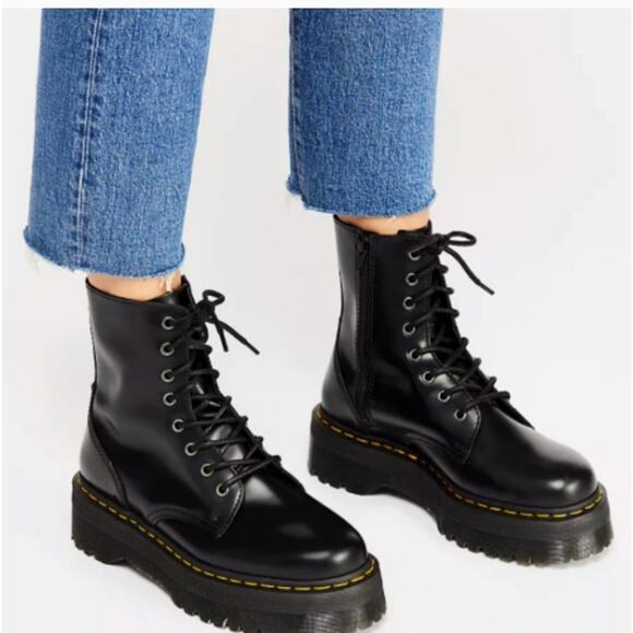 Dr Martens Boots Womens 8 Jadon Platform Black Leather...